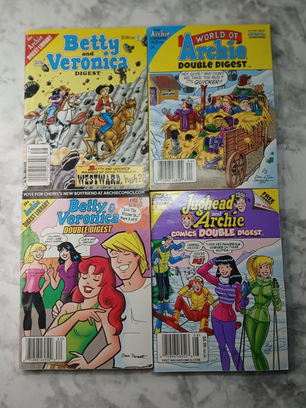 Archie Comics Lot of 9 Double Digest Books Betty Veronica Jughead Vintage Bundle